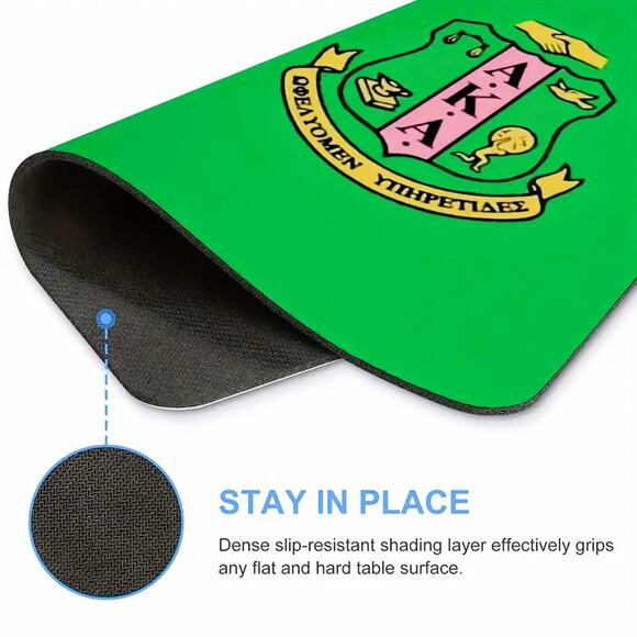 AKA Alpha Kappa Alpha Mouse Pad Pink and Green with Logo - Picture 7 of 7